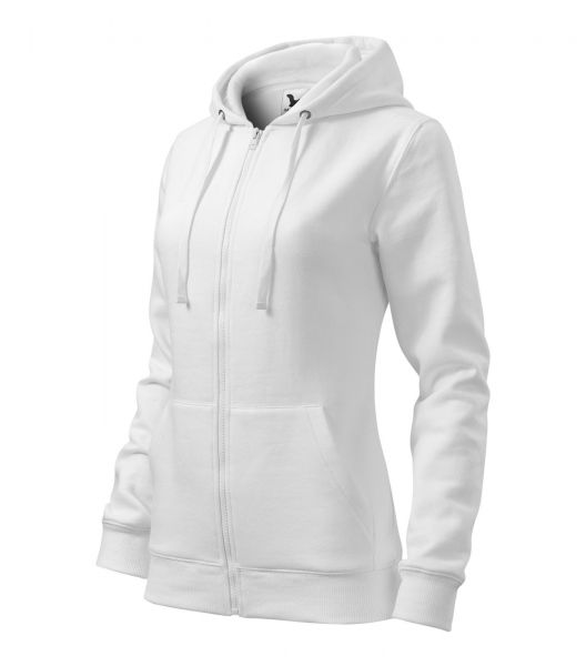 Дамски суитшърт с цип Trendy Zipper411 бял Дамски суитшърт с цип Trendy Zipper411 бял