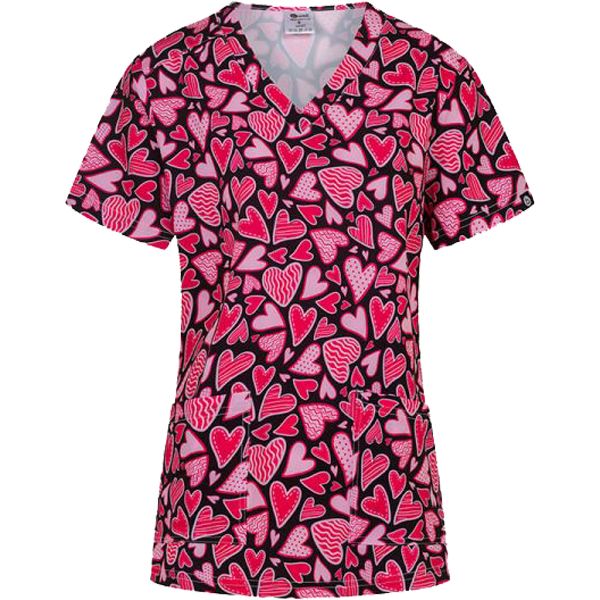 Медицинска туника ISABELLA принт Pink Hearts Медицинска туника ISABELLA принт Pink Hearts