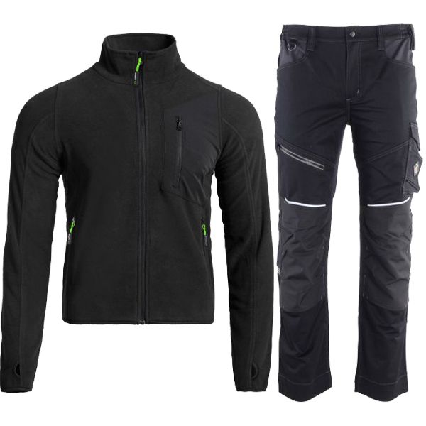 Работен комплект VERSA POLAR яке и REVOLT 4STRETCH панталон черен Работен комплект VERSA POLAR яке и REVOLT 4STRETCH панталон черен