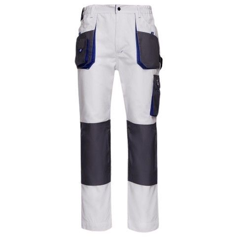 Работен мъжки панталон KASTOR бял/сив Работен мъжки панталон KASTOR бял/сив