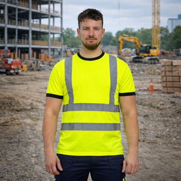 Светлоотразителна тениска STAR Жълт цвят Светлоотразителна тениска STAR Жълт цвят