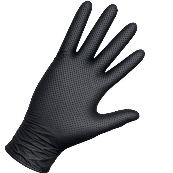 Нитрилни ръкавици диамантен захват Aldena черни - 50бр. Нитрилни ръкавици диамантен захват Aldena черни - 50бр.