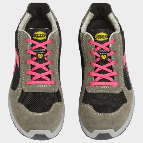 Работни обувки DIADORA RUN A.BOX LOW S1PS FO SR ESD сиви/черни/розови Работни обувки DIADORA RUN A.BOX LOW S1PS FO SR ESD сиви/черни/розови
