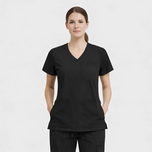 Медицинска туника TP3002 черна Медицинска туника TP3002 черна