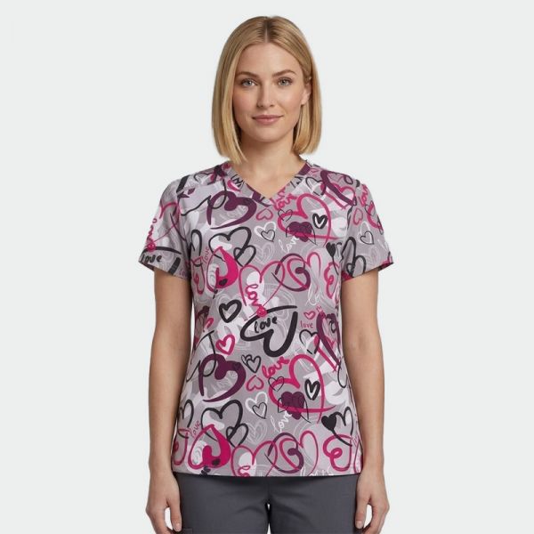 Медицинска туника MELINA принт Painted Hearts Медицинска туника MELINA принт Painted Hearts