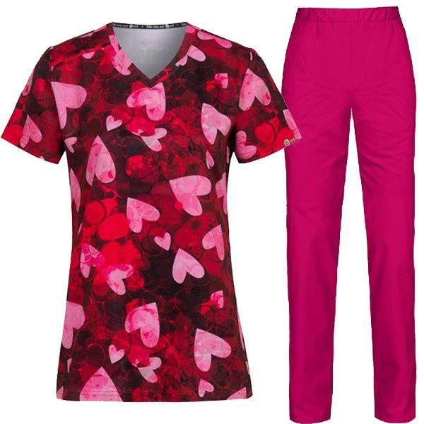 Медицински комплект Melina Cherry Blossoms и панталон Barisa розов Медицински комплект Melina Cherry Blossoms и панталон Barisa розов