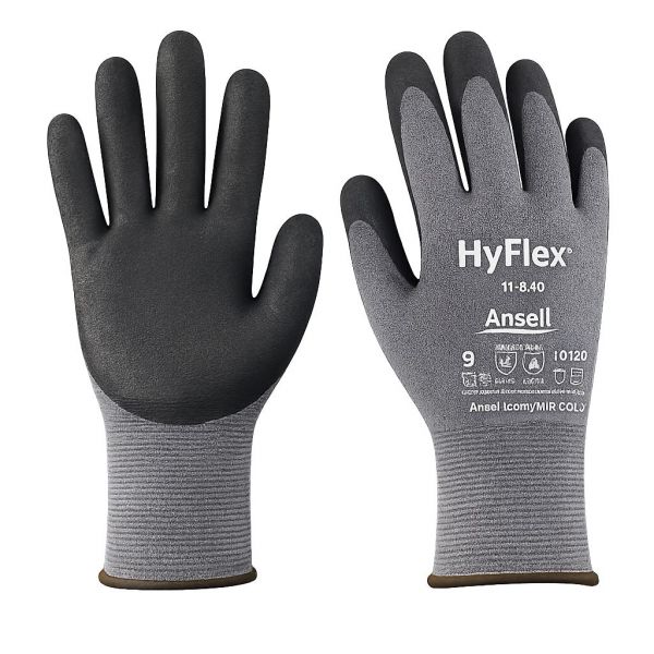 Нитрилни ръкавици Ansell HyFlex 11-840 Тъмносив цвят Нитрилни ръкавици Ansell HyFlex 11-840 Тъмносив цвят