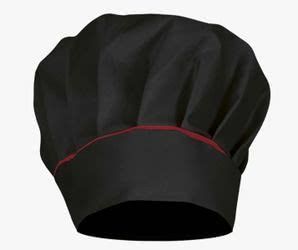 Шапка за готвач CAPPELLO черна с червен кант