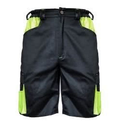 Къс мъжки работен панталон TINO черно/зелено