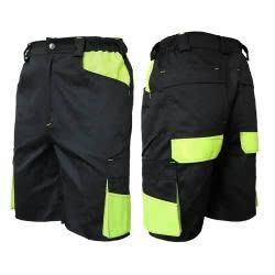 Къс мъжки работен панталон TINO черно/зелено