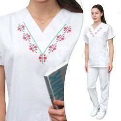 Работен медицински комплект BULGARIA Unisex бял
