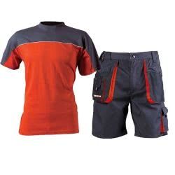 Работен комплект EMERTON сиво/оранжев с тениска DESMAN