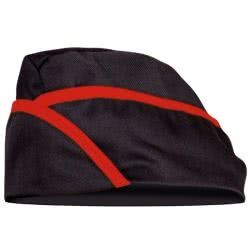 Готварска работна шапка PILOTKA черна с червено