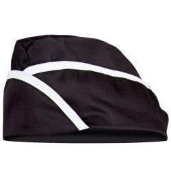 Готварска работна шапка PILOTKA черна с бяло