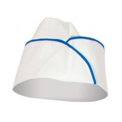 Готварска работна шапка PILOTKA бяла/синьо