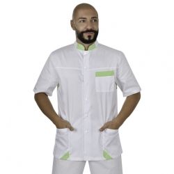 Работна медицинска туника MASSIMO бяла/зелено