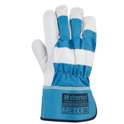 Работни ръкавици от кожа и плат THOMSON PETROL BLUE