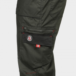 Работен полугащеризон PRISMA LIGHT STRETCH OLIVE/BLACK