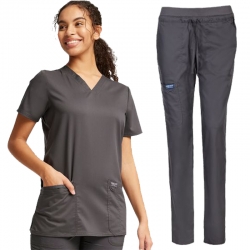 Работен комплект Cherokee V-Neck сив