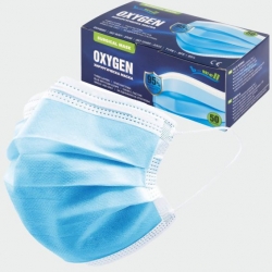 Трислойна маска за еднократна употреба OXYGEN - 50 броя