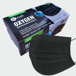 Трислойна маска за еднократна употреба OXYGEN черни
