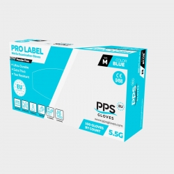 PPS NITRILE BLUE PF 5.5G Нитрилни ръкавици без пудра, сини, 100бр/кут.