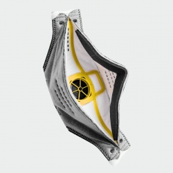 Еднократна маска FFP2 с Typhoon™ клапан JSP SPRINGFIT™ FFP2 Бял цвят