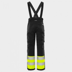 Работен панталон с тиранти FRISTADS HV WINTER YELLOW/BLACK