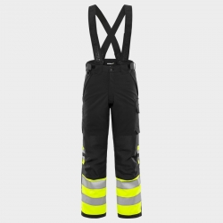 Работен панталон с тиранти FRISTADS HV WINTER YELLOW/BLACK