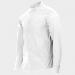 Мъжка риза с яка тип столче VELILLA с дълъг ръкав бяла