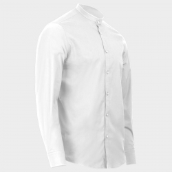Мъжка риза с яка тип столче VELILLA с дълъг ръкав бяла