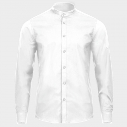 Мъжка риза с яка тип столче VELILLA с дълъг ръкав бяла