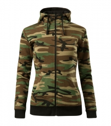 Работен дамски суитшърт Camo Zipper C20 кафяв