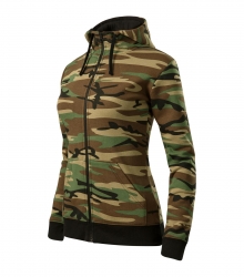 Работен дамски суитшърт Camo Zipper C20 кафяв