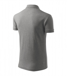 Работна мъжка риза с къс ръкав Pique Polo203 тъмно сив меланж