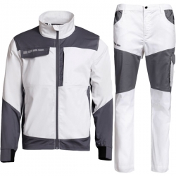 Работен комплект EOS STRETCH бял яке и панталон