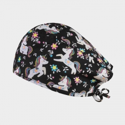 Медицинска шапка ADRIANA принт Flower Unicorns
