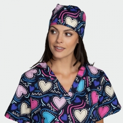 Медицинска шапка ADRIANA принт Forever Love