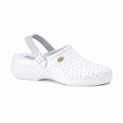 Дамско работно сабо STRAP WHITE с каишка