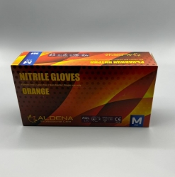 Оранжеви Нитрилни Ръкавици ALDENA 50бр.