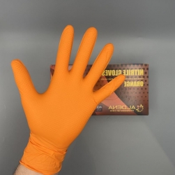 Оранжеви Нитрилни Ръкавици ALDENA 50бр.