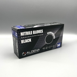 Черни Нитрилни Ръкавици Диамантен захват Aldena 50бр.