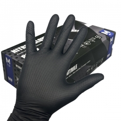 Черни Нитрилни Ръкавици Диамантен захват Aldena 50бр.