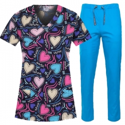 Медицински комплект Bambina forever love туника и Tony син панталон