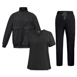 Медицински комплект Noir Elegance яке, туника и панталон черен
