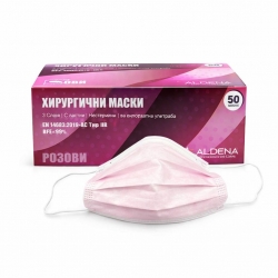 ХИРУРГИЧНИ МАСКИ ALDENA TYPE IIR 50БР. розови