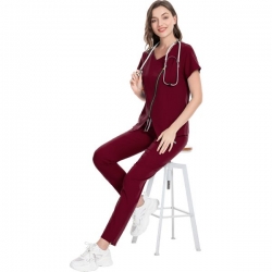 Медицински комплект Elegance туника и панталон бордо