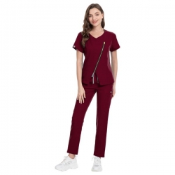 Медицински комплект Elegance туника и панталон бордо
