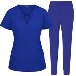 Медицински комплект Zip туника и панталон кралско син