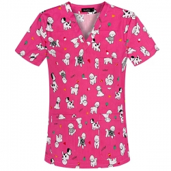 Медицинска туника Lucky розова с кучета
